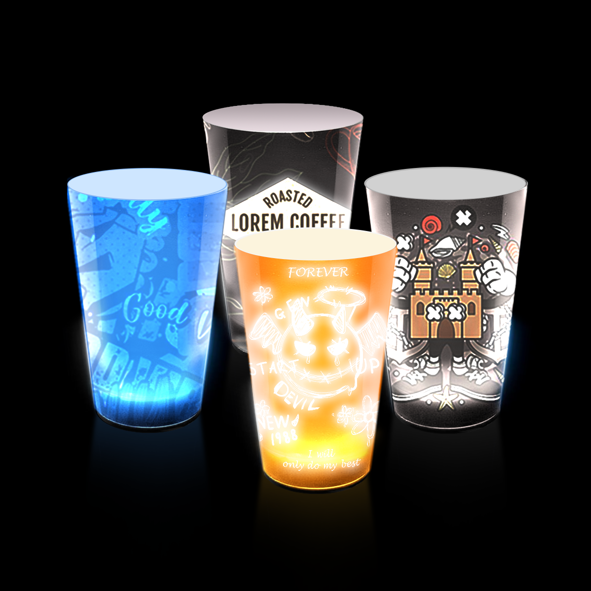 logo custom led cups